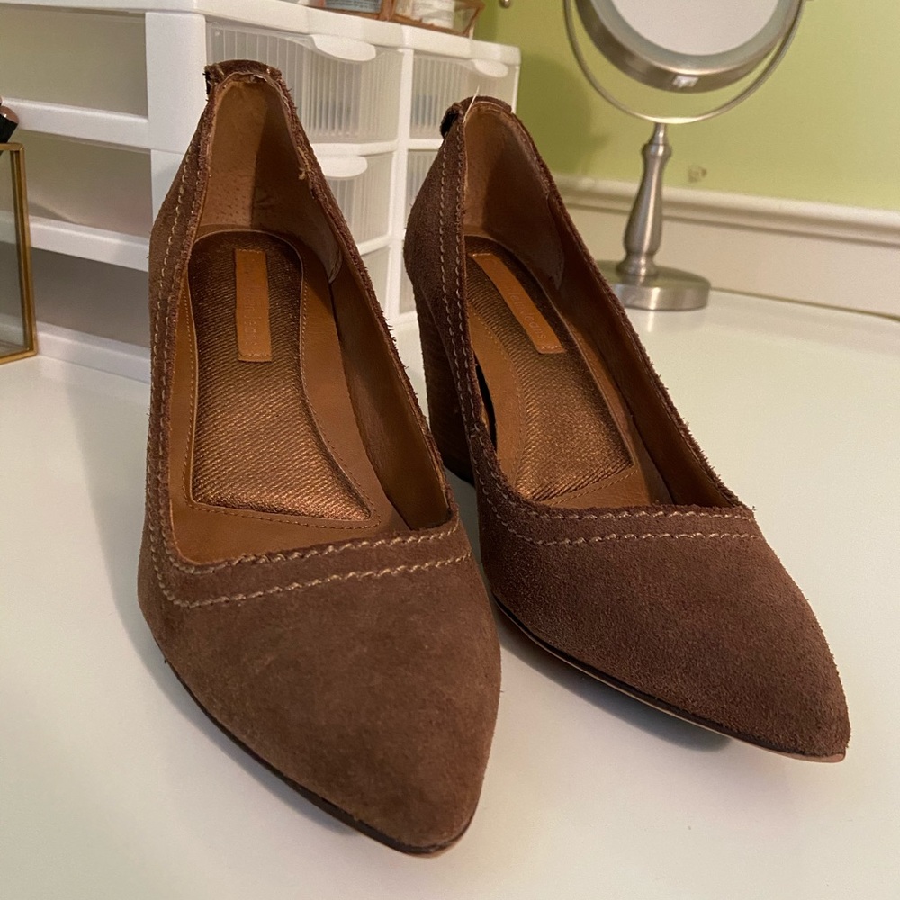 Calvin Klein Jeans suede wedges, gently used